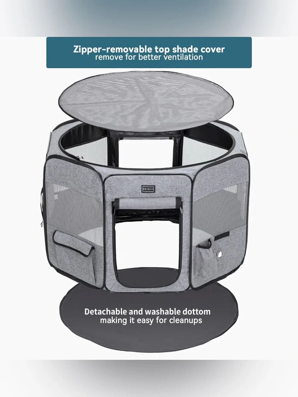 Like New Grey Collapsible Dog Playpen (36